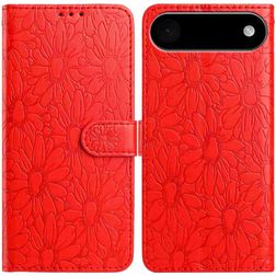 Mobigear Flowers iPhone Air Étui Portefeuille - Rouge