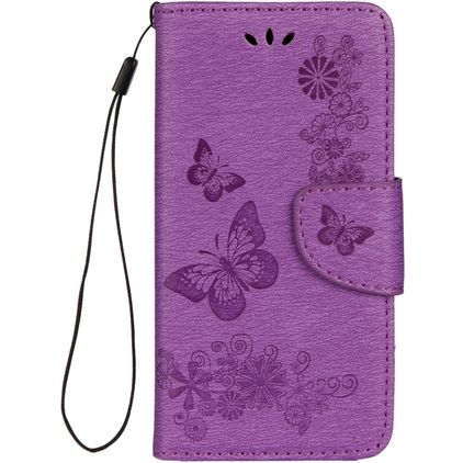 Mobigear Butterfly Housse iPhone X Etui Porte-Monnaie - Violet