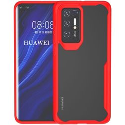 Mobigear Crystal Coque Huawei P40 Pro Coque arrière Rigide - Transparent / Rouge