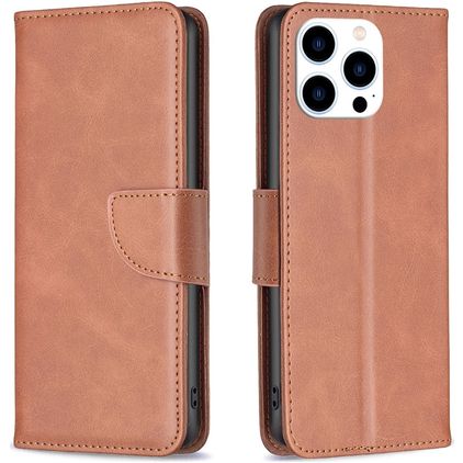 Mobigear Excellent Housse iPhone 16 Pro Etui Porte-Monnaie - Marron