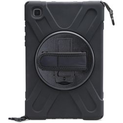 Xccess Survivor All-round Coque Samsung Galaxy Tab A7 (2020) Coque arrière en Plastique rigide,Silicone + Bandoulière + Support Amovible - Noir