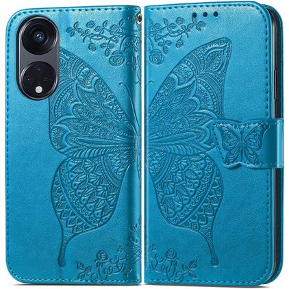 Mobigear Butterfly OPPO Reno 8T 5G Étui Portefeuille - Bleu