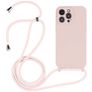 Mobigear Lanyard iPhone 14 Pro Coque avec cordon en Silicone - Sand Pink