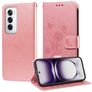 Mobigear Flowers Housse OPPO Reno 12 Pro Etui Porte-Monnaie - Rose doré