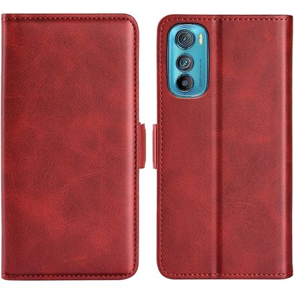 Mobigear Slim Magnet Housse Motorola Edge 30 Etui Porte-Monnaie - Rouge