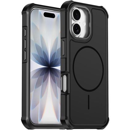 Mobigear Airbag Shockproof Coque iPhone 17 MagSafe Coque arrière Rigide Anti-Chocs - Noir