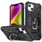 Mobigear Armor Ring Coque iPhone 14 Plus Coque arrière Rigide Anti-Chocs avec Anneau-Support - Noir