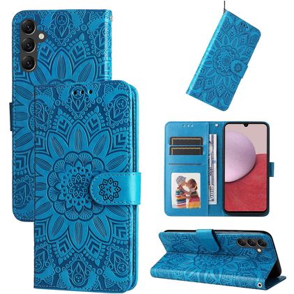 Mobigear Sunflower Samsung Galaxy A14 Étui Portefeuille - Bleu