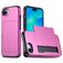 Mobigear Card Coque iPhone 16e Coque arrière Rigide Anti-Chocs avec Porte-Cartes - Magenta