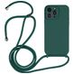 Mobigear Lanyard iPhone 14 Pro Coque avec cordon en Silicone - Vert foncé