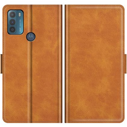 Mobigear Slim Magnet Housse Motorola Moto G50 Etui Porte-Monnaie - Cognac