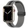 Mobigear Stripe Mag Bracelet Silicone Apple Watch Fermeture magnétique - 42/41/40/38 mm - Noir / Gris