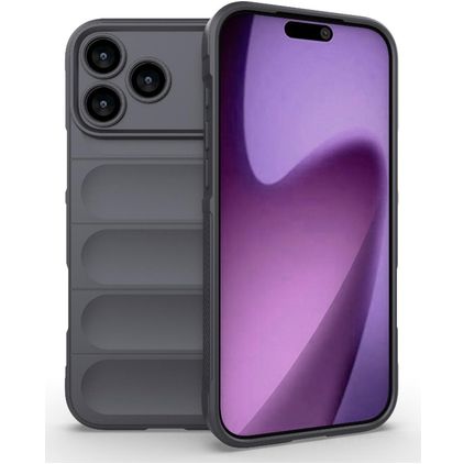 Mobigear Bumpy Coque iPhone 18 Pro Max Coque arrière en TPU Souple - Dark Grey