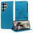 Mobigear Flowers Housse Samsung Galaxy S25 Ultra Etui Porte-Monnaie - Bleu