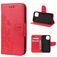 Mobigear Flowers Housse iPhone 12 Mini Etui Porte-Monnaie - Rouge
