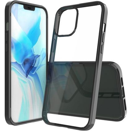 Mobigear Crystal Coque iPhone 12 Pro Max Coque arrière Rigide - Noir / Transparent