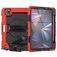 Mobigear SureGrip Xtreme Coque iPad Air 11 Pouces (2024) Coque arrière en Plastique rigide,Silicone + Porte-crayon + Bandoulière + Support Amovible - Rouge