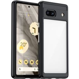 Mobigear Crystal Coque Google Pixel 7a Coque arrière Rigide - Transparent / Noir
