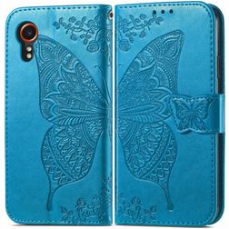 Mobigear Butterfly Housse Samsung Galaxy Xcover 7 Etui Porte-Monnaie - Bleu