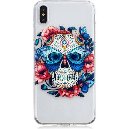 Mobigear Design Coque iPhone XS Max Coque arrière en TPU Souple - Skull