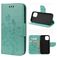 Mobigear Flowers Housse iPhone 12 Mini Etui Porte-Monnaie - Turquoise
