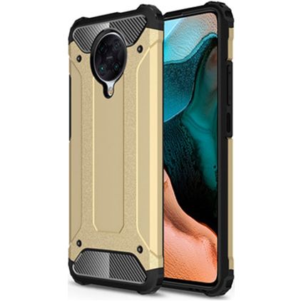 Mobigear Outdoor Coque POCO F2 Pro Coque arrière Rigide Anti-Chocs - Or