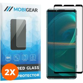 Mobigear Premium Sony Xperia 5 III Verre trempé Protection d'écran - Compatible Coque - Noir (Lot de 2)