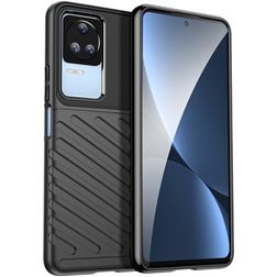 Mobigear Groove Coque POCO F4 Coque arrière en TPU Souple - Noir