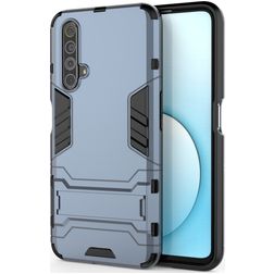 Mobigear Armor Stand Coque Realme X50 Coque arrière Rigide Anti-Chocs avec Support Amovible - Bleu