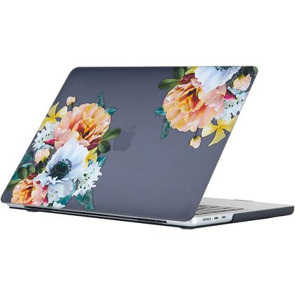 Mobigear Design MacBook Air 15 Pouces (2023-2026) Coque - Flowers Black - Model A2941 / A3114 / A3241 / A3448