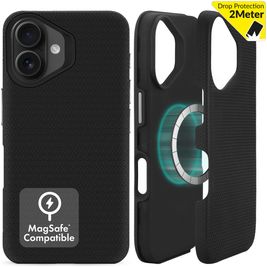 My Style Magsafe Tough Coque iPhone 16 MagSafe Coque arrière Rigide Anti-Chocs - Noir
