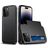 Mobigear Card Coque iPhone 15 Pro Max Coque arrière Rigide Anti-Chocs avec Porte-Cartes - Noir