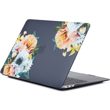 Mobigear Design MacBook Pro 13 Pouces (2012-2015) Coque - Fleurs noires - Model A1425 / A1502