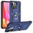 Mobigear Armor Ring Xiaomi Redmi 10C Plastique rigide Coque arrière Antichoc avec bague de maintien - Bleu