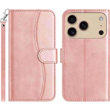 Mobigear S Line Housse iPhone 17 Pro Etui Porte-Monnaie - Rose doré