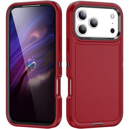 Mobigear Rugged Coque iPhone 18 Pro Max Coque arrière Rigide Anti-Chocs - Rouge