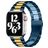 Mobigear Antwerp Bracelet Acier pour Apple Watch Fermeture boucle déployante - 49/46/45/44 mm - Bleu / Or