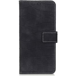 Mobigear Croco Housse Google Pixel 6a Etui Porte-Monnaie - Noir
