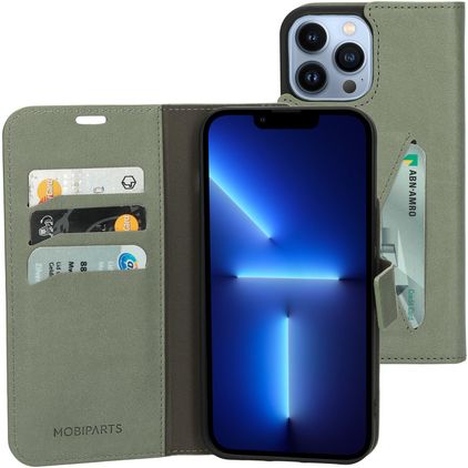 Mobiparts Classic Wallet iPhone 13 Pro Max Étui Portefeuille - Stone Green