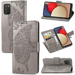 Mobigear Butterfly Housse Samsung Galaxy A03s Etui Porte-Monnaie - Gris