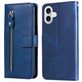 Mobigear Zipper Housse iPhone 17 Etui Porte-Monnaie - Bleu