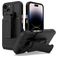 Mobigear Explorer Coque iPhone 14 Pro Max Coque arrière Rigide Anti-Chocs avec Support Amovible - Noir