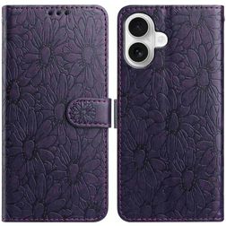 Mobigear Flowers Housse iPhone 17 Etui Porte-Monnaie - Violet