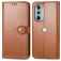 Mobigear Snap Button Housse Motorola Edge 30 Pro Etui Porte-Monnaie - Marron