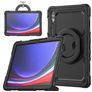 Mobigear RingGuard Coque Samsung Galaxy Tab S10 Ultra Coque arrière en Plastique rigide,Silicone + Porte-crayon + Bandoulière + Support Amovible - Noir