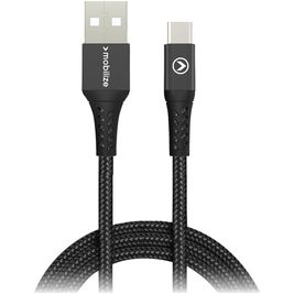 Mobilize Strong Nylon - Câble USB-A vers USB-C 1 mètre - Noir