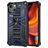 Mobigear Armor Stand Coque iPhone 13 Pro Coque arrière Rigide Anti-Chocs avec Support Amovible - Bleu