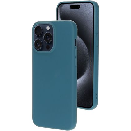 Mobiparts Coque iPhone 15 Pro Max Coque arrière en Silicone - Blueberry Blue
