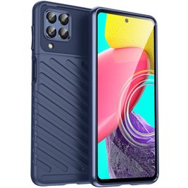 Mobigear Groove Coque Samsung Galaxy M53 Coque arrière en TPU Souple - Bleu