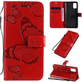 Mobigear Butterfly Housse Samsung Galaxy A41 Etui Porte-Monnaie - Rouge